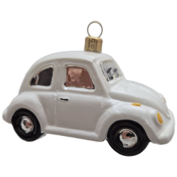 AUTO samochodzik  bombka szklana stojący oraz wiszący