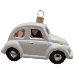 AUTO samochodzik  bombka szklana stojący oraz wiszący