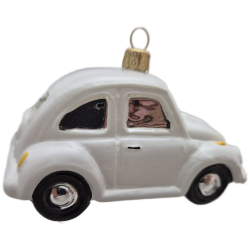 AUTO samochodzik  bombka szklana stojący oraz wiszący