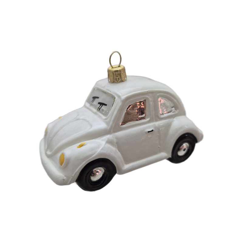 AUTO samochodzik  bombka szklana stojący oraz wiszący