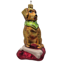 piesek LOTOS-duo BOMBKI Koźmin Wlkp Polskie Szkło hand made ornaments