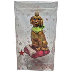 piesek LOTOS-duo BOMBKI Koźmin Wlkp Polskie Szkło hand made ornaments