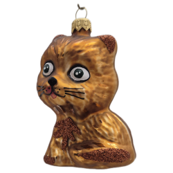kotek LOTOS-duo BOMBKI Koźmin Wlkp Polskie Szkło hand made ornaments