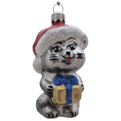 kotek LOTOS-duo BOMBKI Koźmin Wlkp Polskie Szkło hand made ornaments