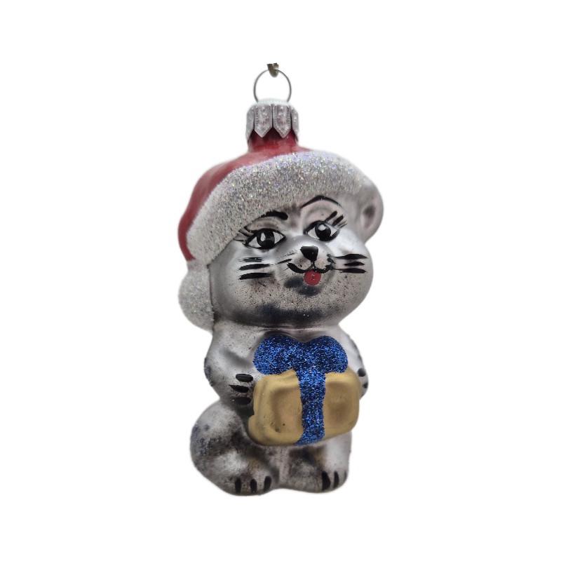 kotek LOTOS-duo BOMBKI Koźmin Wlkp Polskie Szkło hand made ornaments